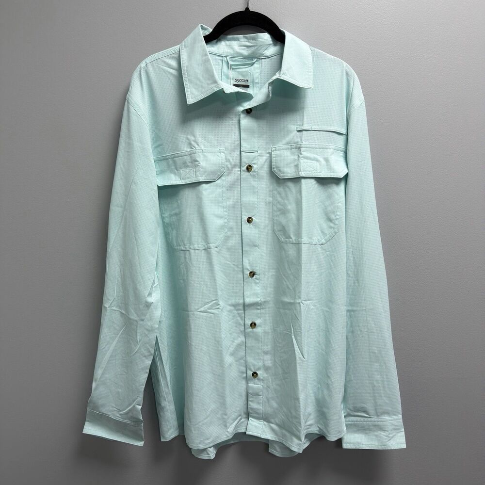 33,000ft Men's Long Sleeve Sun Protection Shirt UPF 50+ UV Quick Dry Cooling Fis